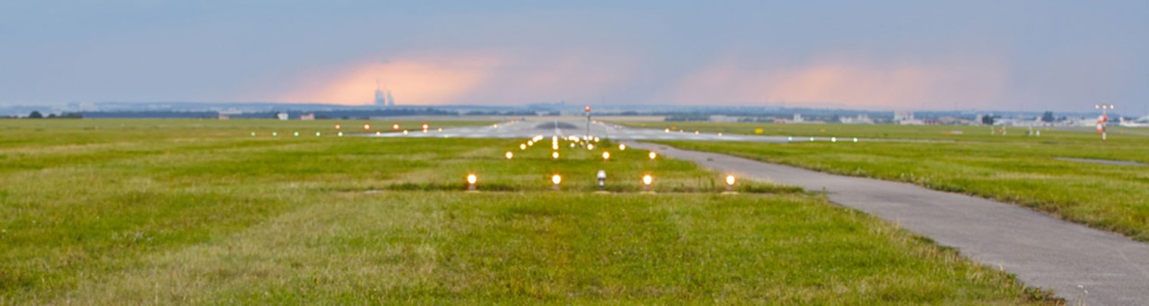 View of runway from ground level