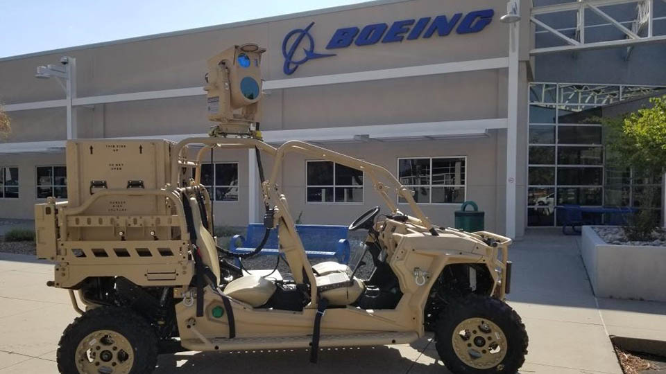 Compact Laser Weapon System mounted on a Utility Task Vehicle