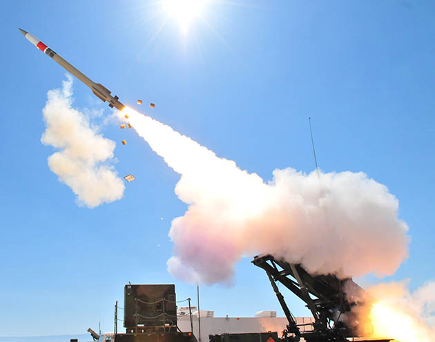   A PAC-3 Missile launches during a test at White Sands Missile Range, New Mexico
