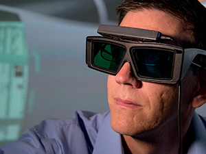 Picture of Brian Carbrey in immersive environment.