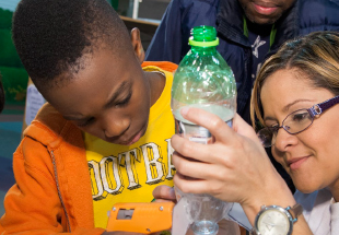 volunteer and student