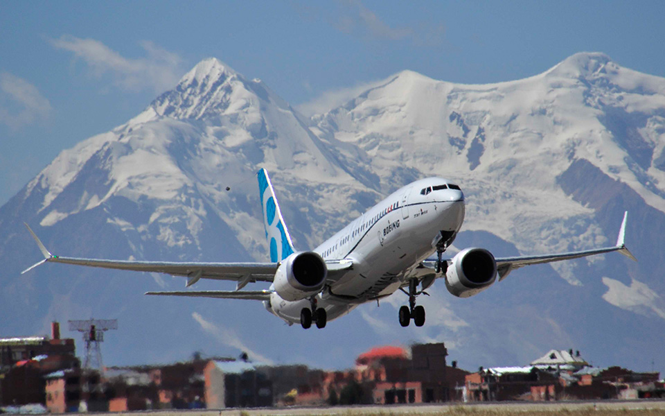 737 MAX airplane #2 conducting high altitude testing in La Paz, Bolivia