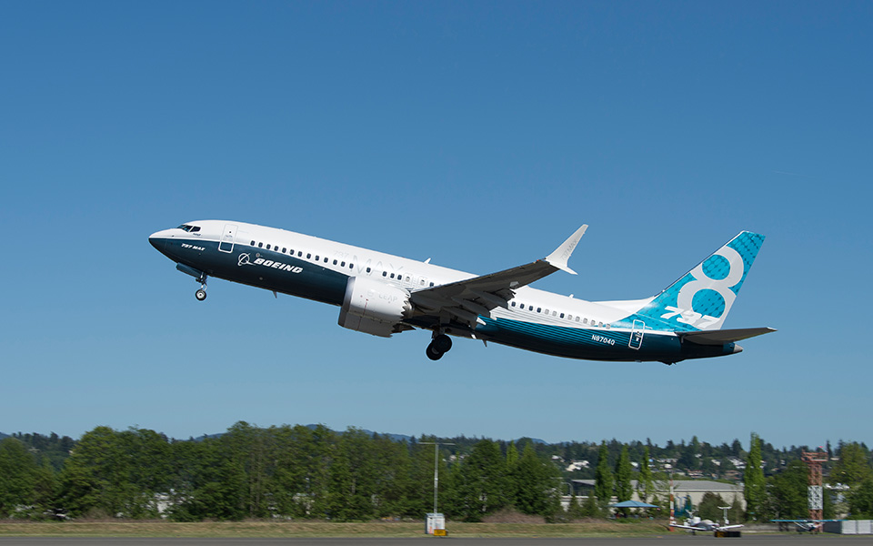 737 MAX airplane #4 lifts off on its first flight May 7, 2016