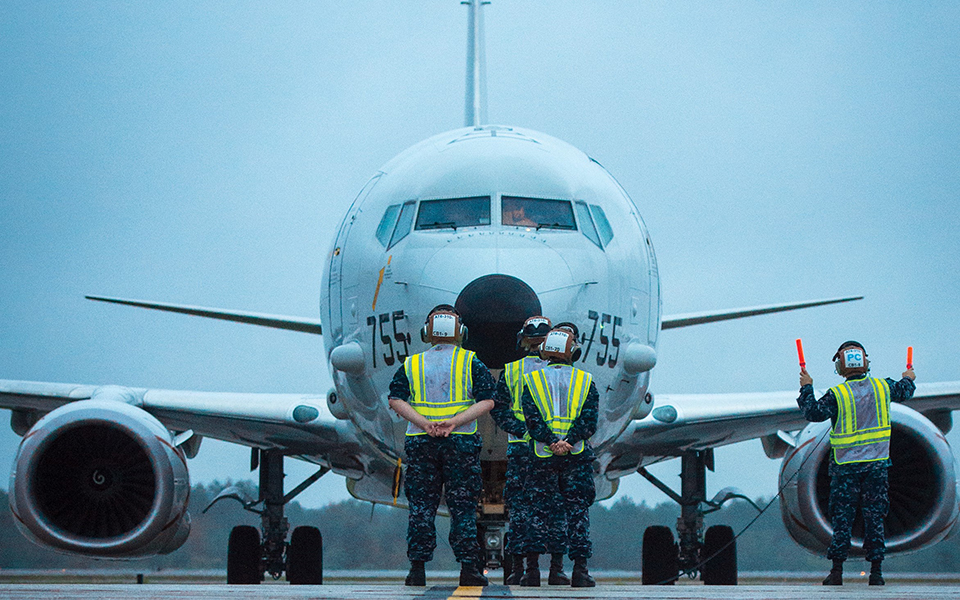 P-8 A aircraft and personnel.