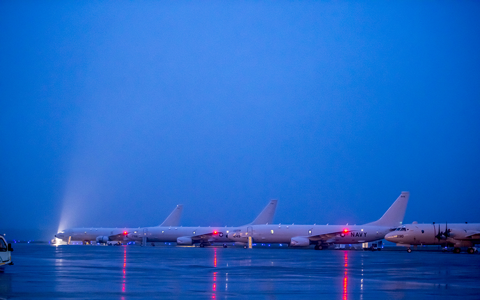 Picture of P-8 A at dusk.
