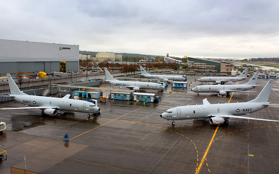 Picture of P-8 A Poseidon aircraft on ramp.