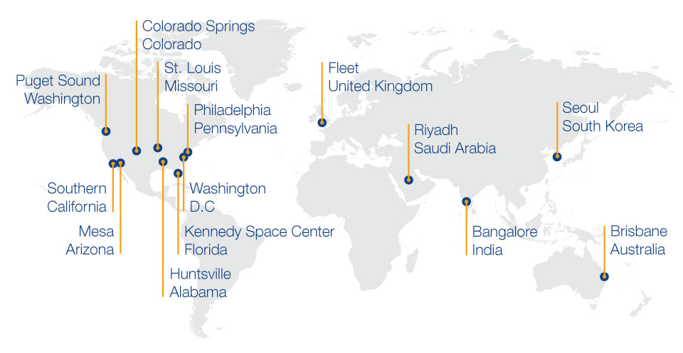 Infographic detailing worldwide Phantom Works presence.
