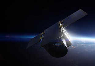 Picture of satellite in space.