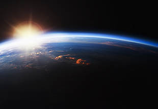 Picture of sunrise from space.