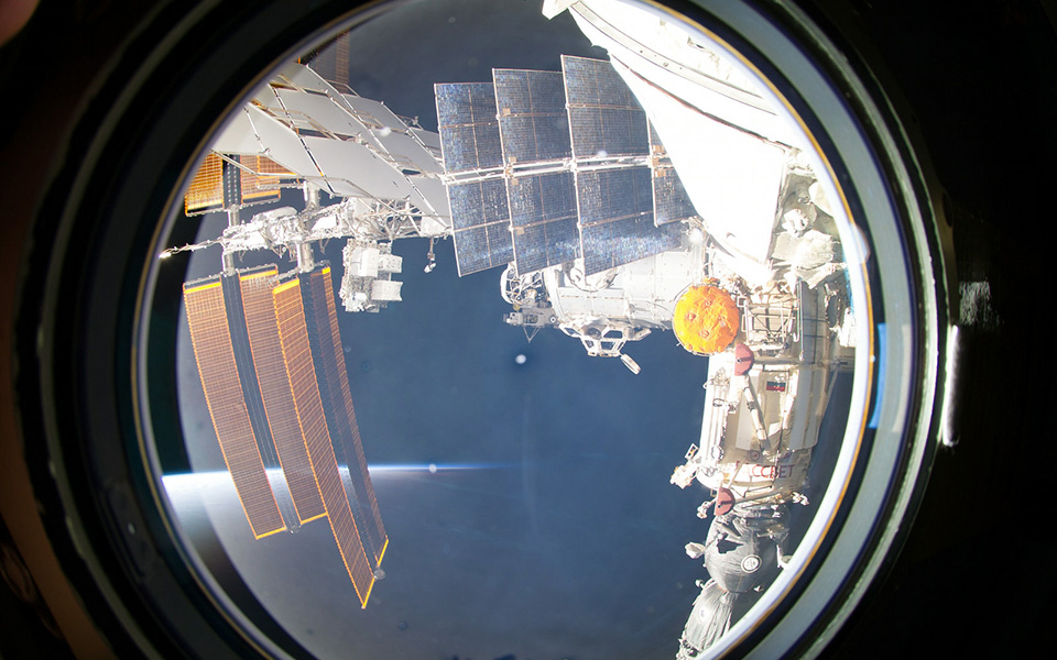 View out Space Station Window