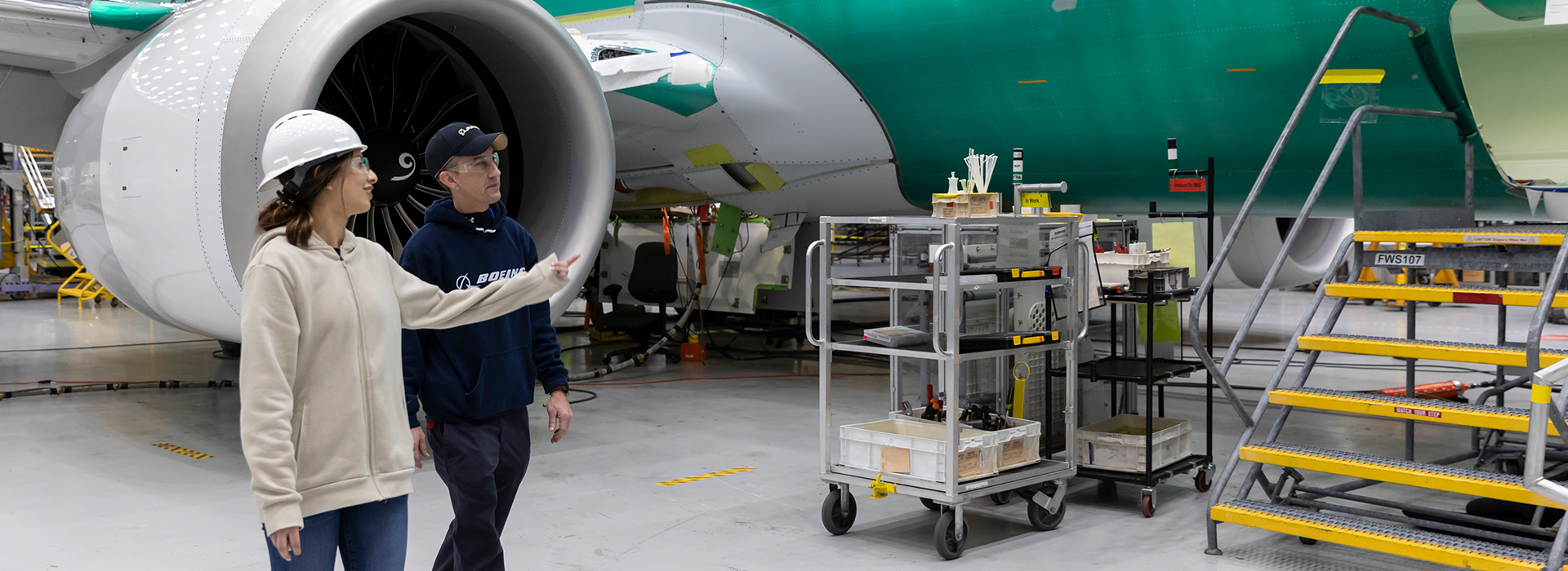 Workers walking in the factory
