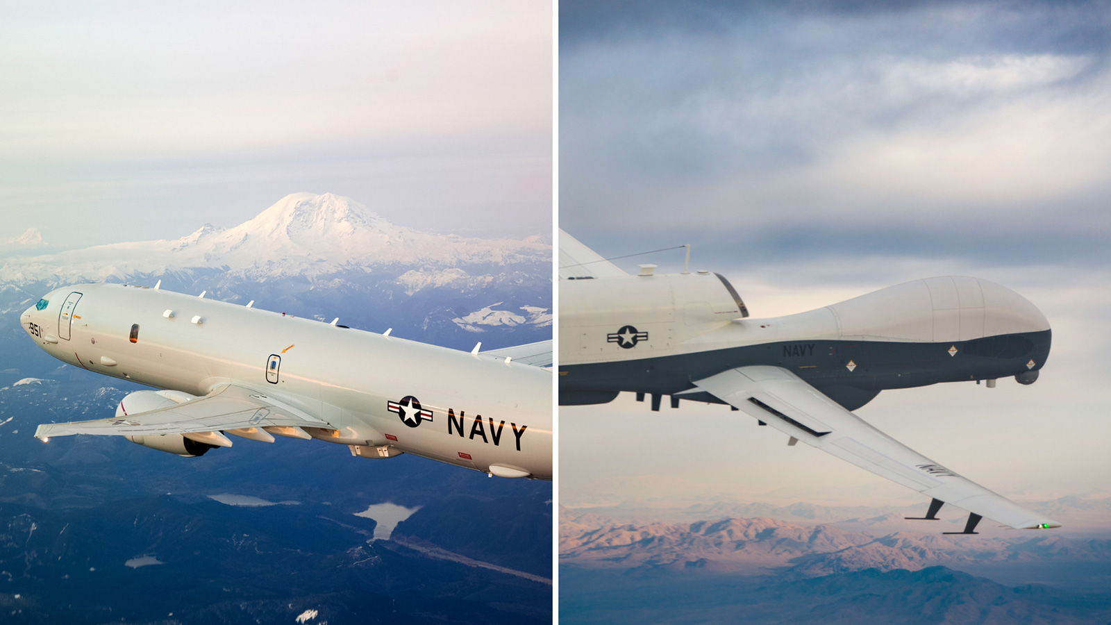 P-8A Poseidon and Northrop Grumman's MQ-4C Triton side-by-side
