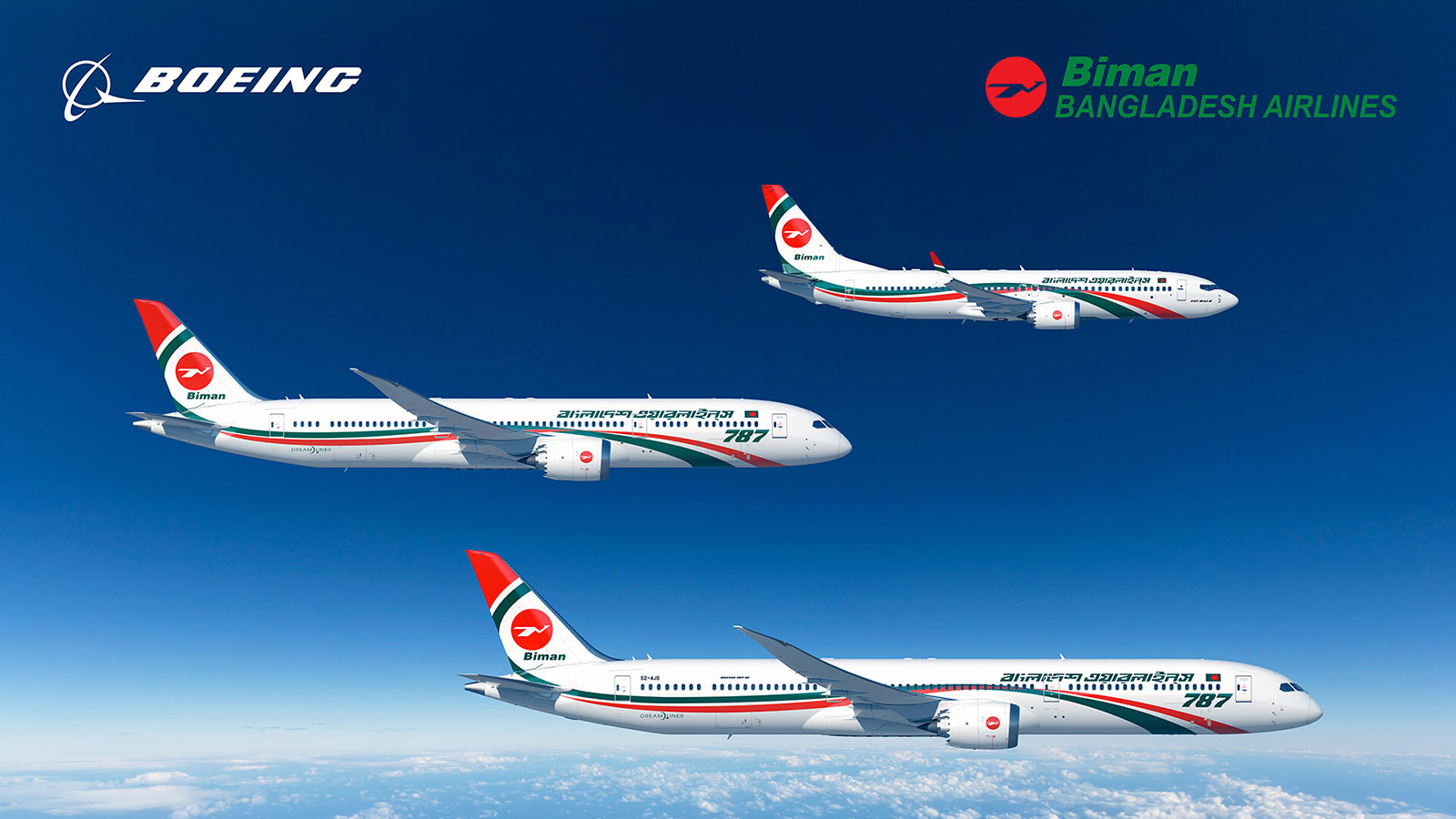 Boeing and Biman Bangladesh Airlines announce the national carrier has placed its largest-ever order, selecting 14 787 Dreamliner and 737 MAX airplanes to expand and modernize its fleet.