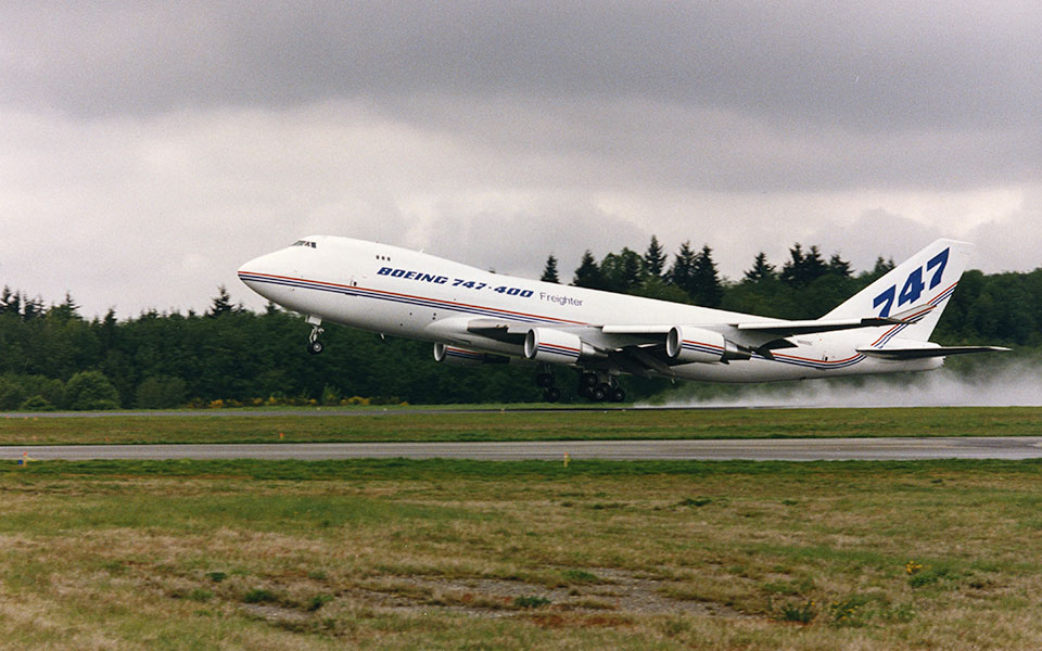 Imafe of the Boeing 747 400 Freighter Taking-Off