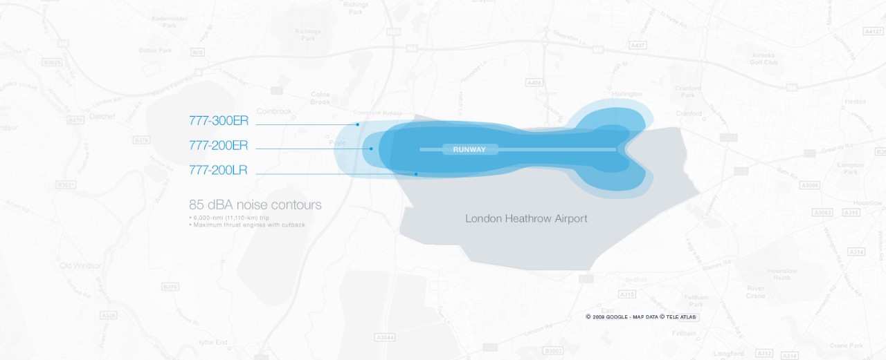 Chart of noise levels at London airport