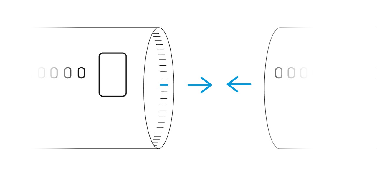 Illustration showing a fuselage with Long-wave gaps 