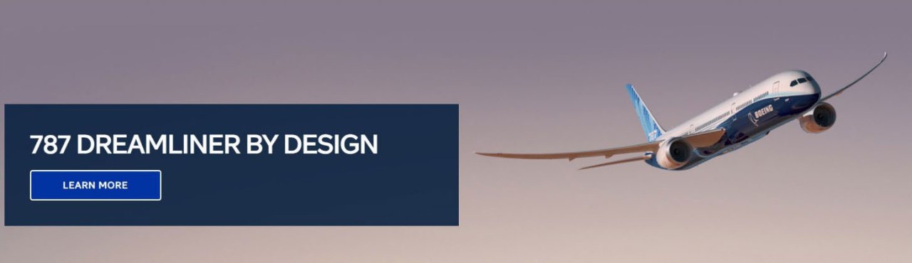 A Boeing 787 Dreamliner flying