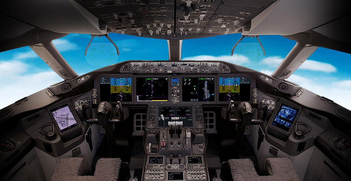 Flight deck interior view