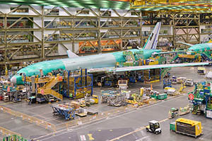 Boeing Everett Factory Tour interior shot