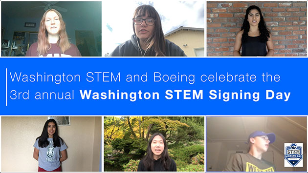 Screenshot of online STEM signing day.