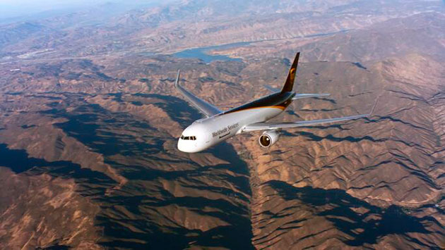 UPS 767 Freighter in flight.