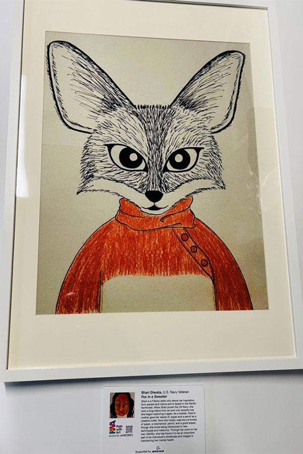 A painting by U.S. Navy veteran Shari Diwata.