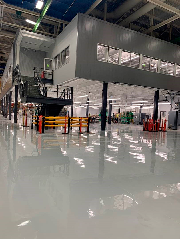 Boeing Auburn manufacturing floor office space.