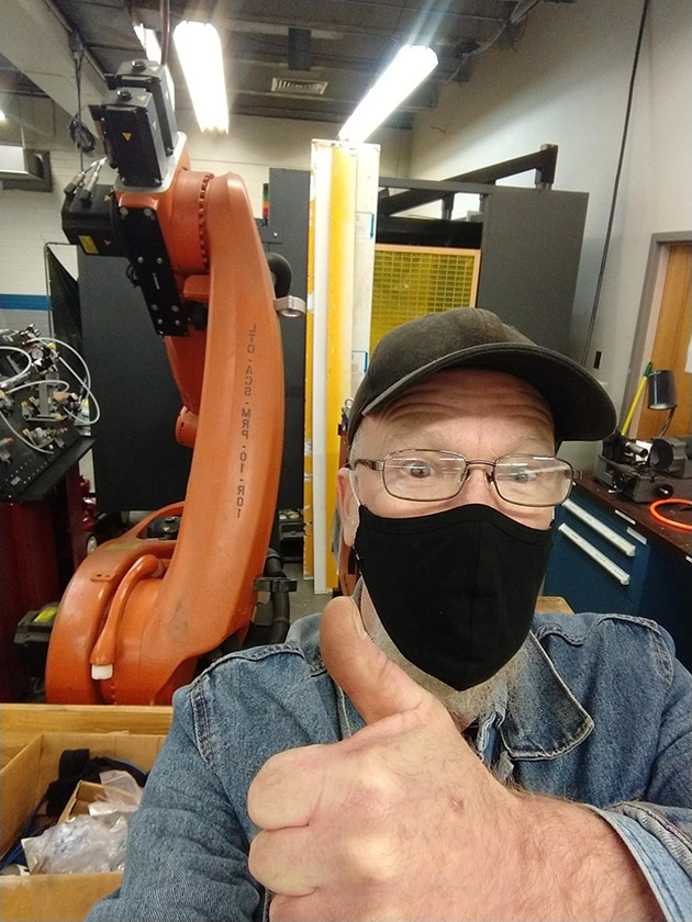 Setting up robot at Shoreline Community College.
