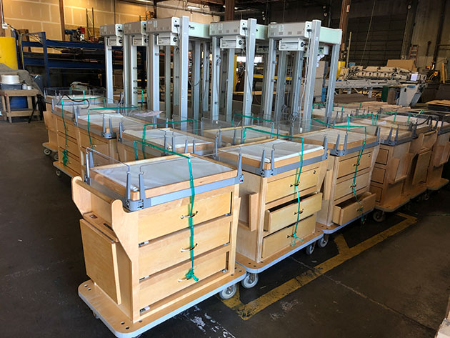 Crates of humanitarian aid.