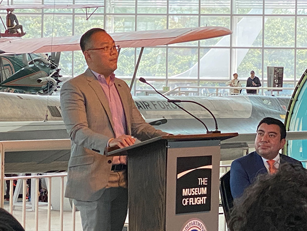 Boeing Senior Manager for airplane systems, Jacky-Vy Chau, served as the keynote speaker for the event.