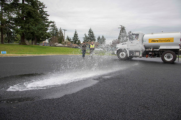 Water truck demo.
