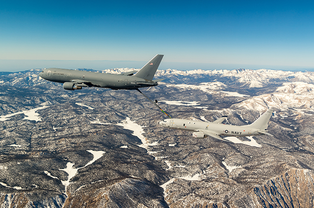KC-46 refuels P8.