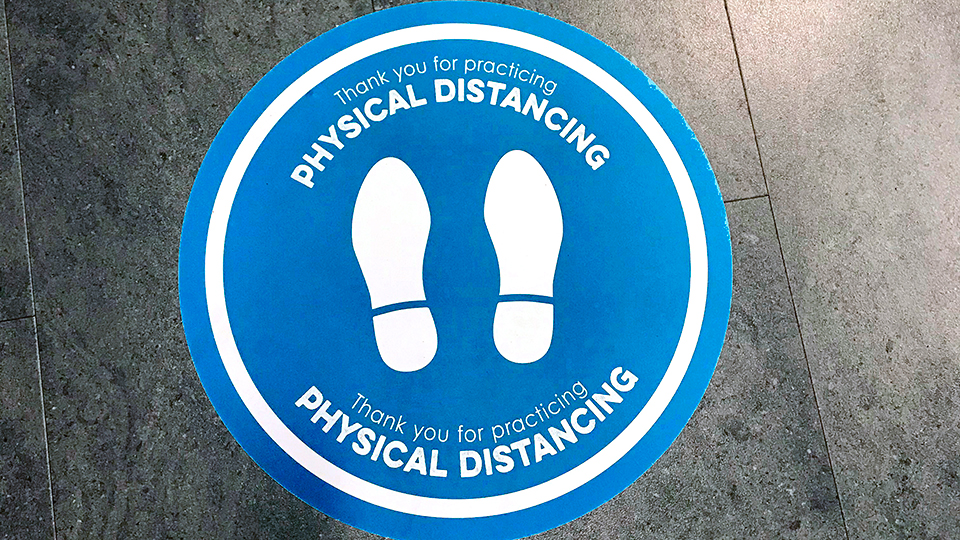 Physical distancing floor adhesives.
