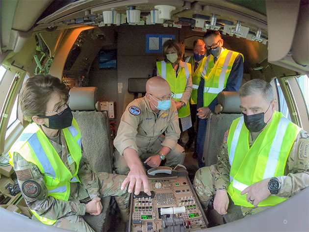 the flight deck of a completed KC-46A tanker