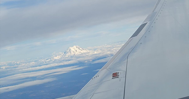 The vortex generators are visible on the wing of the 2022 Boeing ecoDemonstrator