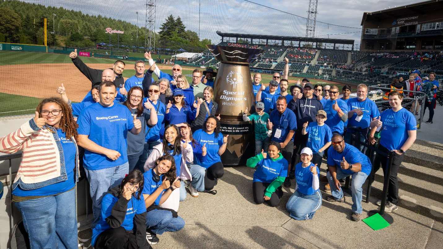 Boeing team with Special Olympics Washington cauldron
