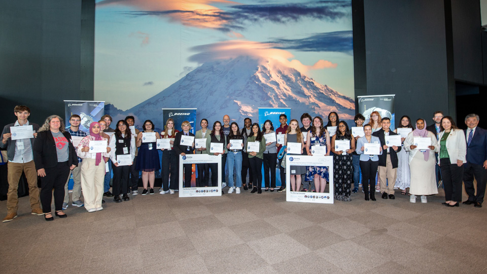 STEM Students on STEM Signing Day at Museum of Flight.