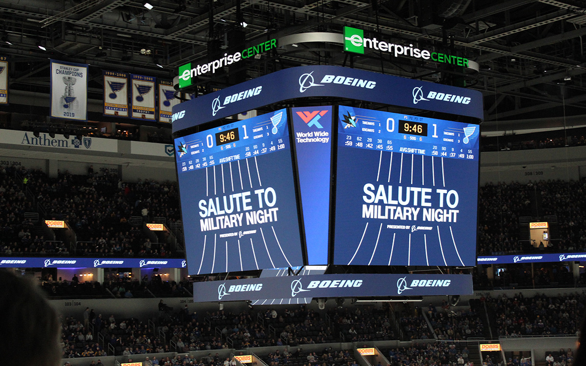 Boeing hosts Salute to Military Night with the St. Louis Blues