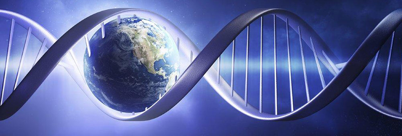 Image showing a dna strand and a globe