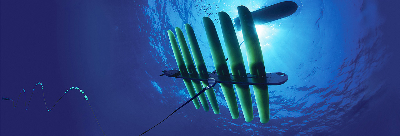 Picture undersea view of Wave Glider.