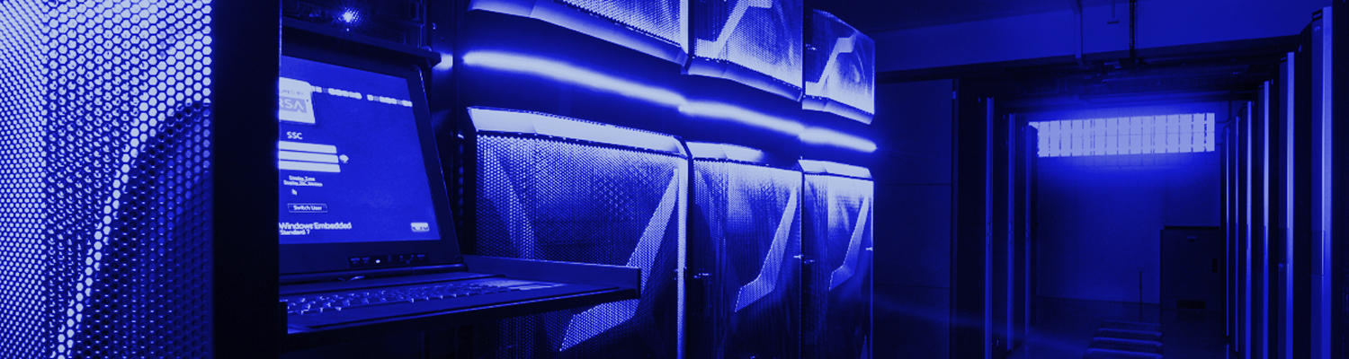 Futuristic looking computer hardware center