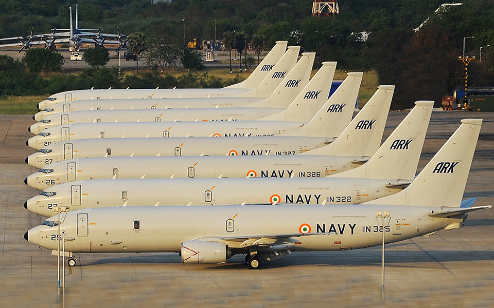 Several P-8s lined up