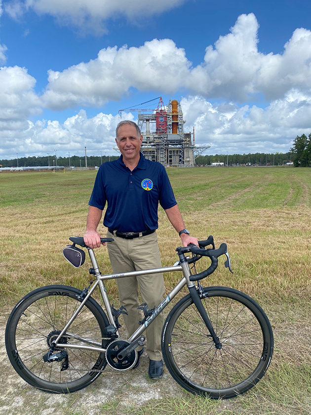   Mark Nappi, director of Operations for the NASA Space Launch System (SLS) Core Stage Green Run, rides his bike around NASA’s Stennis Space Center in Mississippi to clear his mind as he prepares for one of the largest milestones in his career – the core stage’s upcoming hot-fire test.
