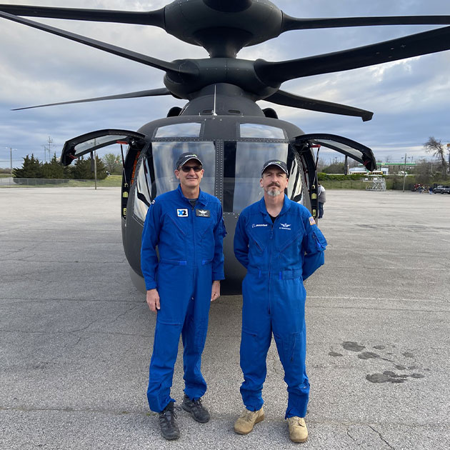 Sikorsky pilot Bill Fell and Boeing pilot Ed Henderscheid