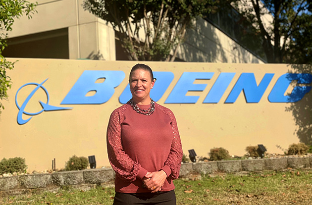 A U.S. Marine Corps veteran, Kristin Cohen now serves as a control account manager, watching over finances for Boeing-built homeland defense systems.