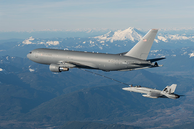 F-18 initial contacts with KC-46A Pegasus