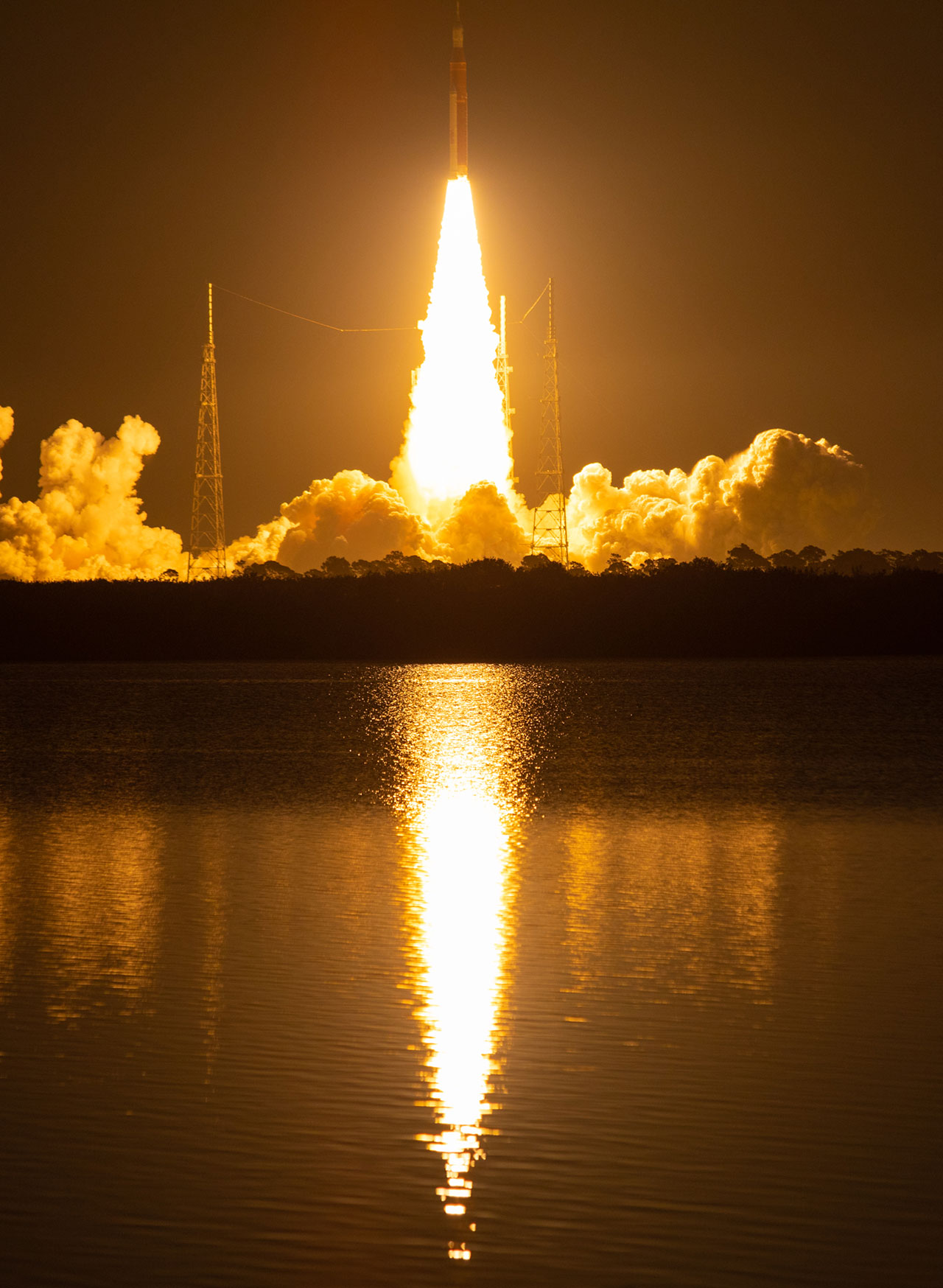 Artemis I launch, Kennedy Space Center, on Nov. 16, 2022, shot from NASA’s Banana Creek facility.