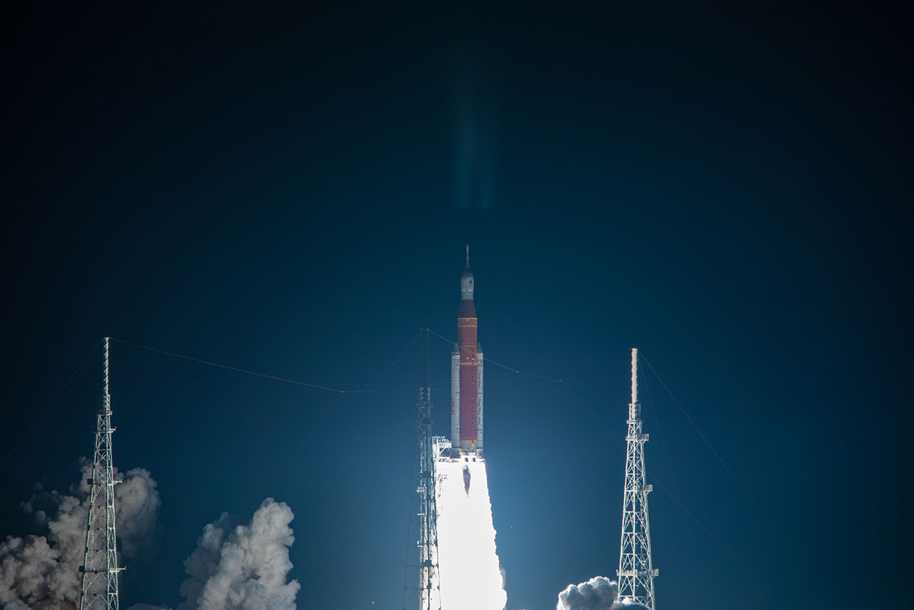 The SLS rocket lifted off from Launch Complex 39B at NASA’s Kennedy Space Center on Wednesday, Nov. 16, 2022.