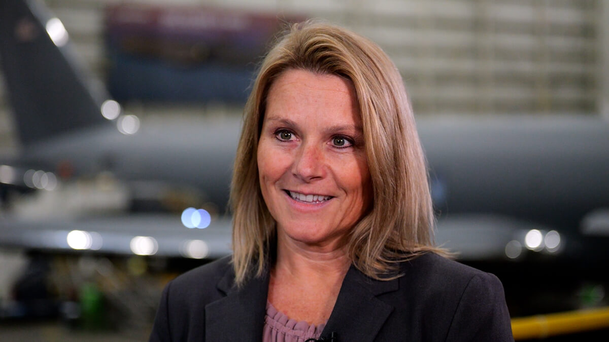 Mischa Dalcerri, Electronic Warfare Systems deputy director for Raytheon, supports a team that supplies the ALR-69A Radar Warning Receiver (RWR) for the KC-46A Pegasus.