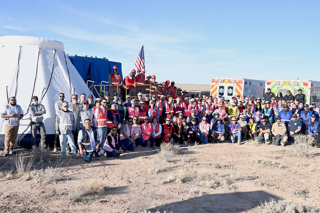 The Landing and Recovery Team at a Mission Dress Rehearsal in January at White Sands Missile Range in New Mexico.